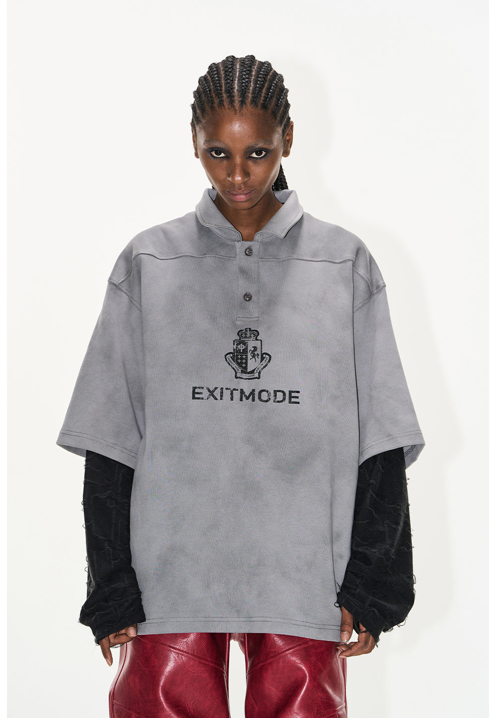 Dirty-dye polo shirt