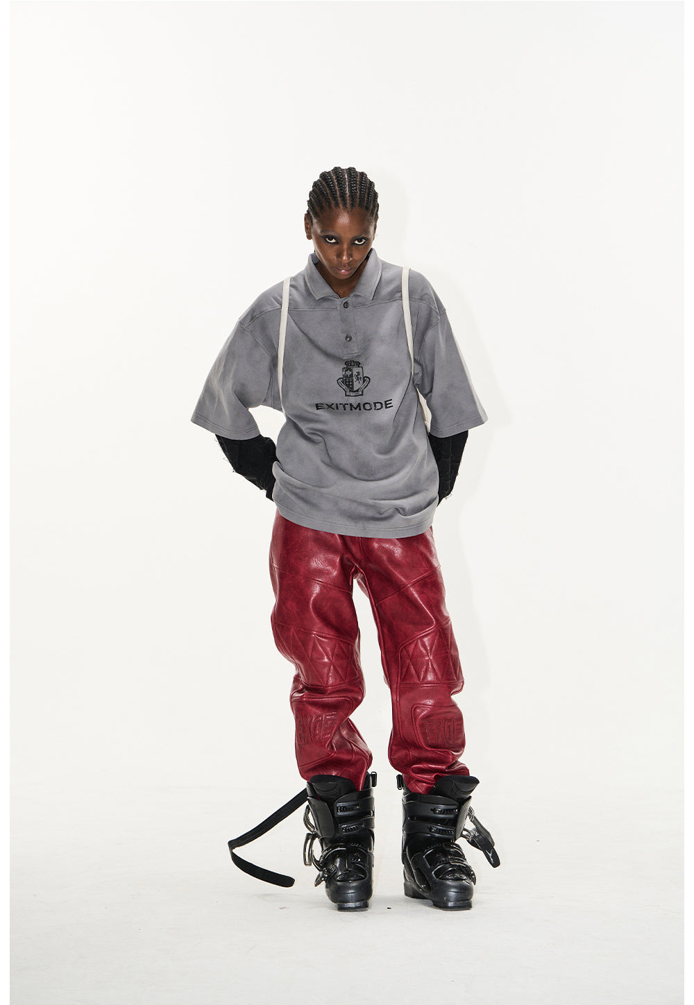 Dirty-dye polo shirt