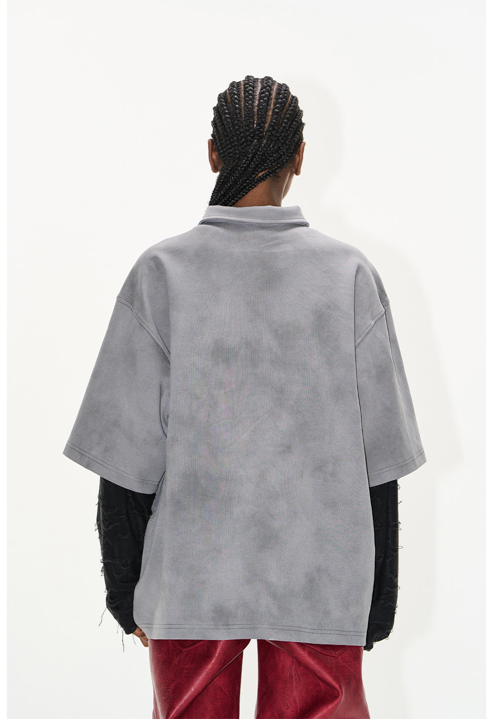 Dirty-dye polo shirt