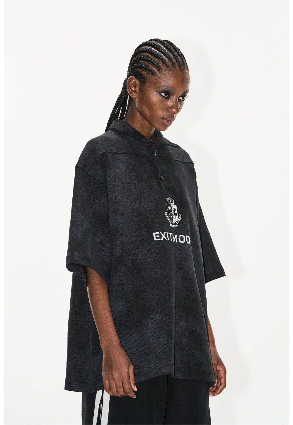 Dirty-dye polo shirt