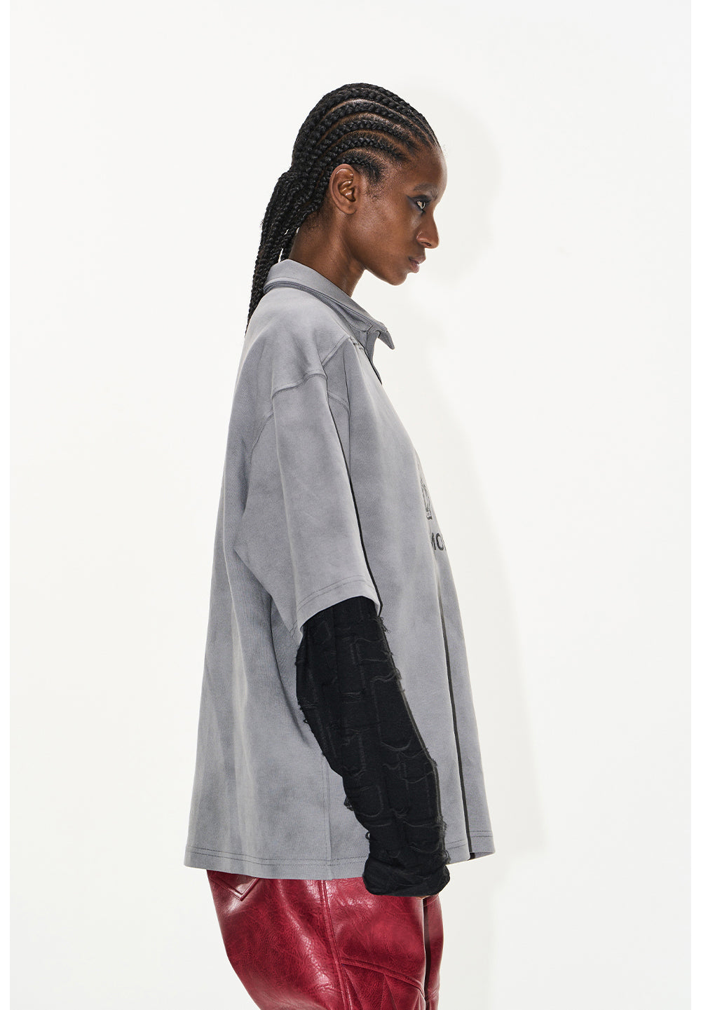 Dirty-dye polo shirt