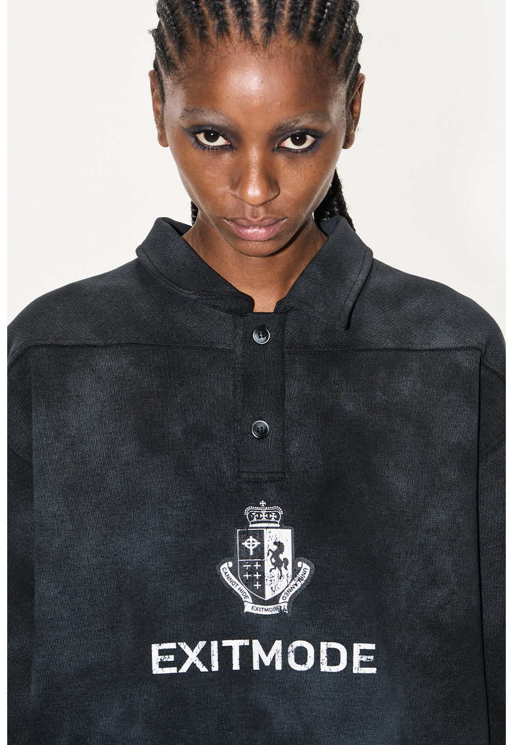 Dirty-dye polo shirt