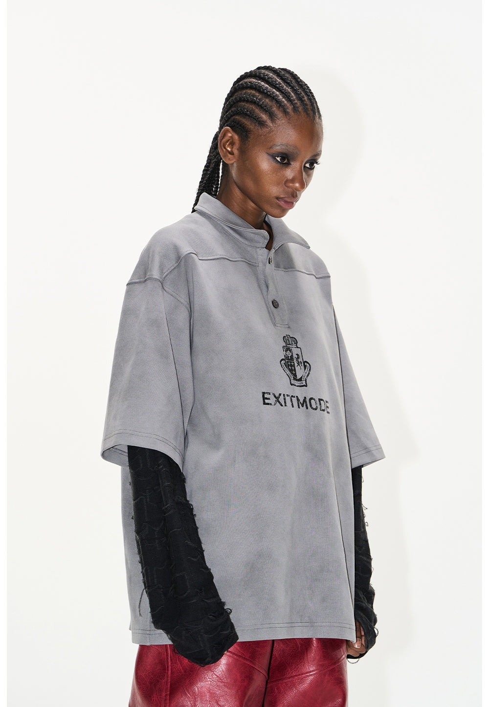 Dirty-dye polo shirt