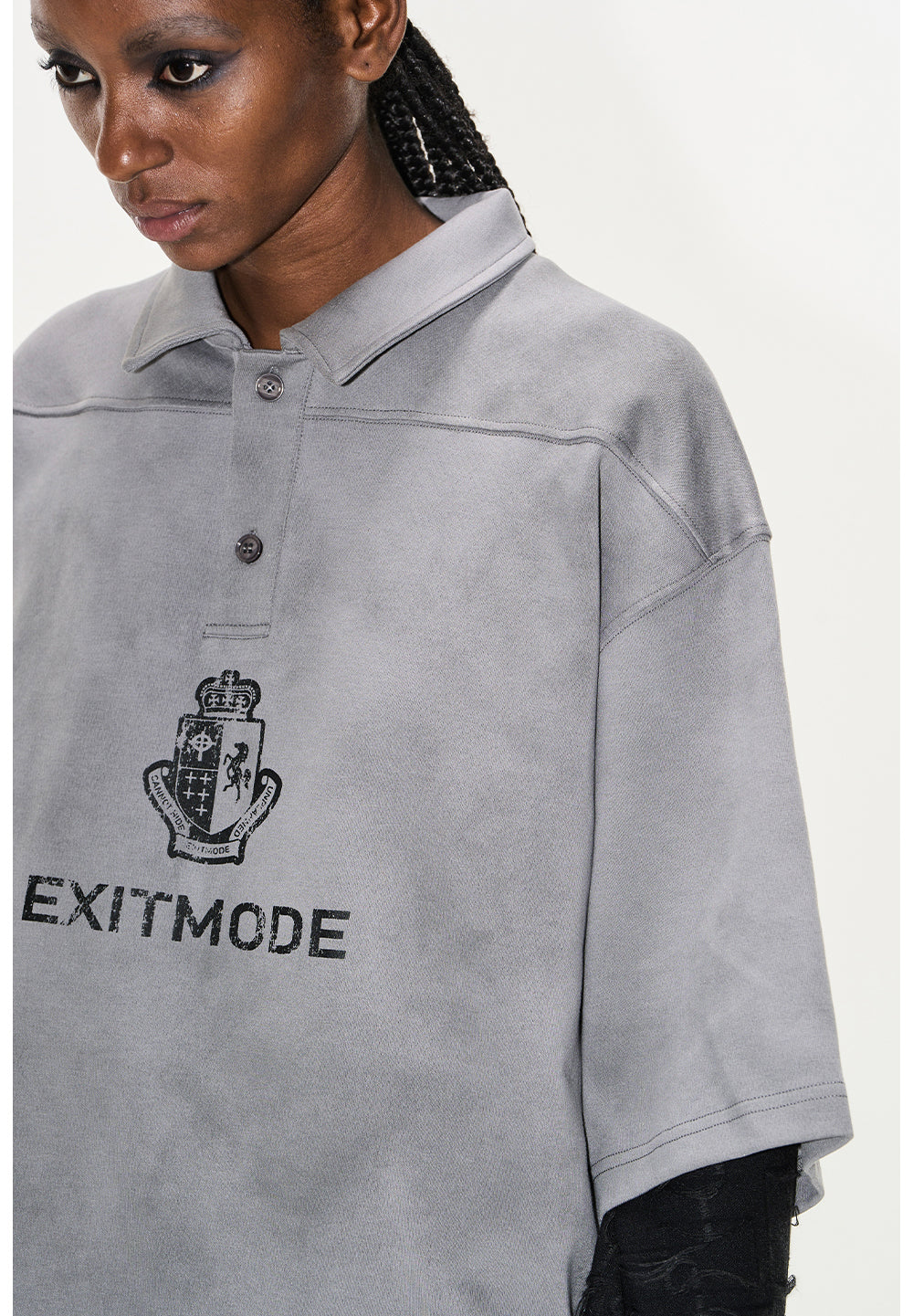 Dirty-dye polo shirt