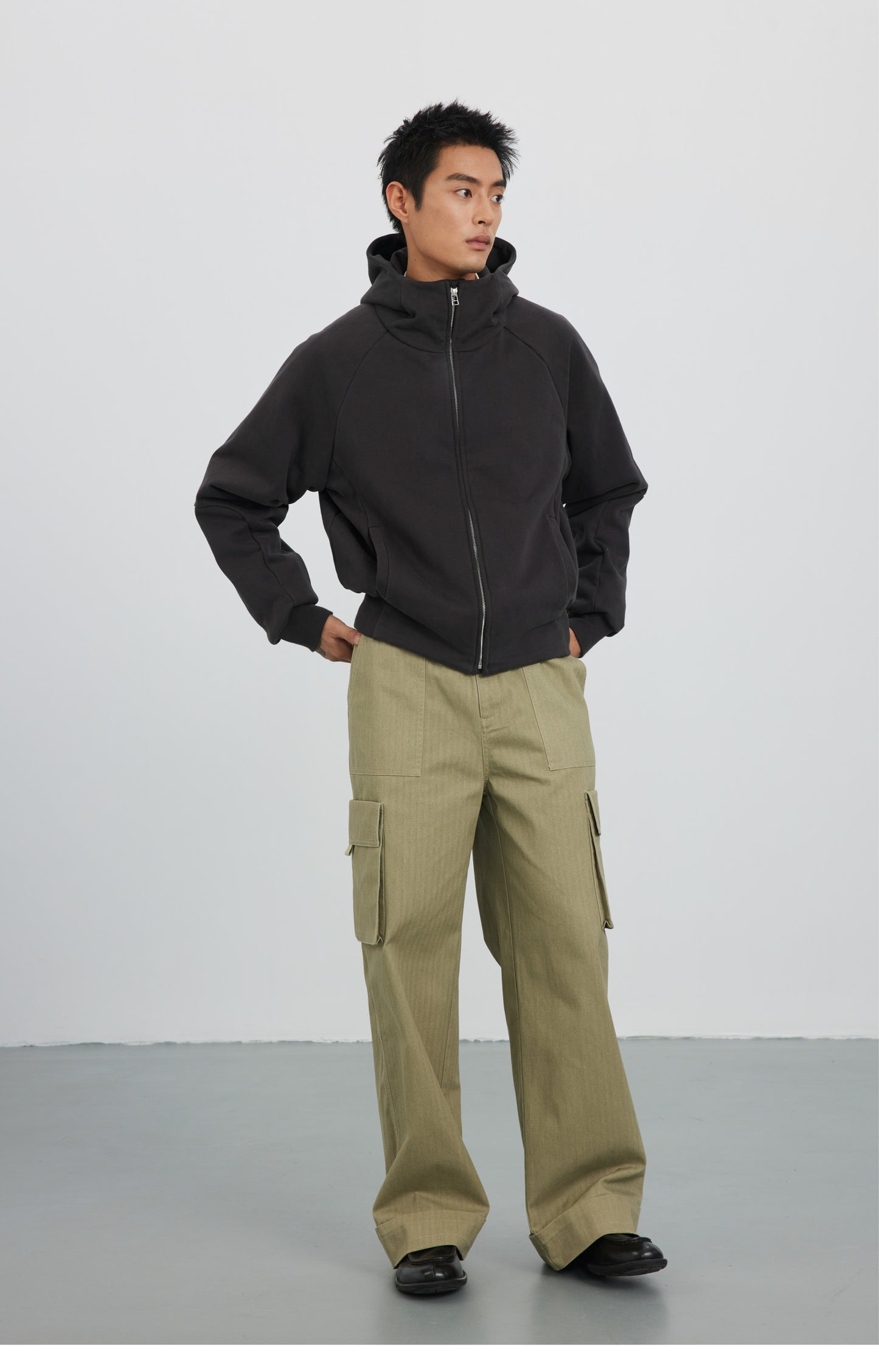 Turtleneck Hooded Sweatshirt