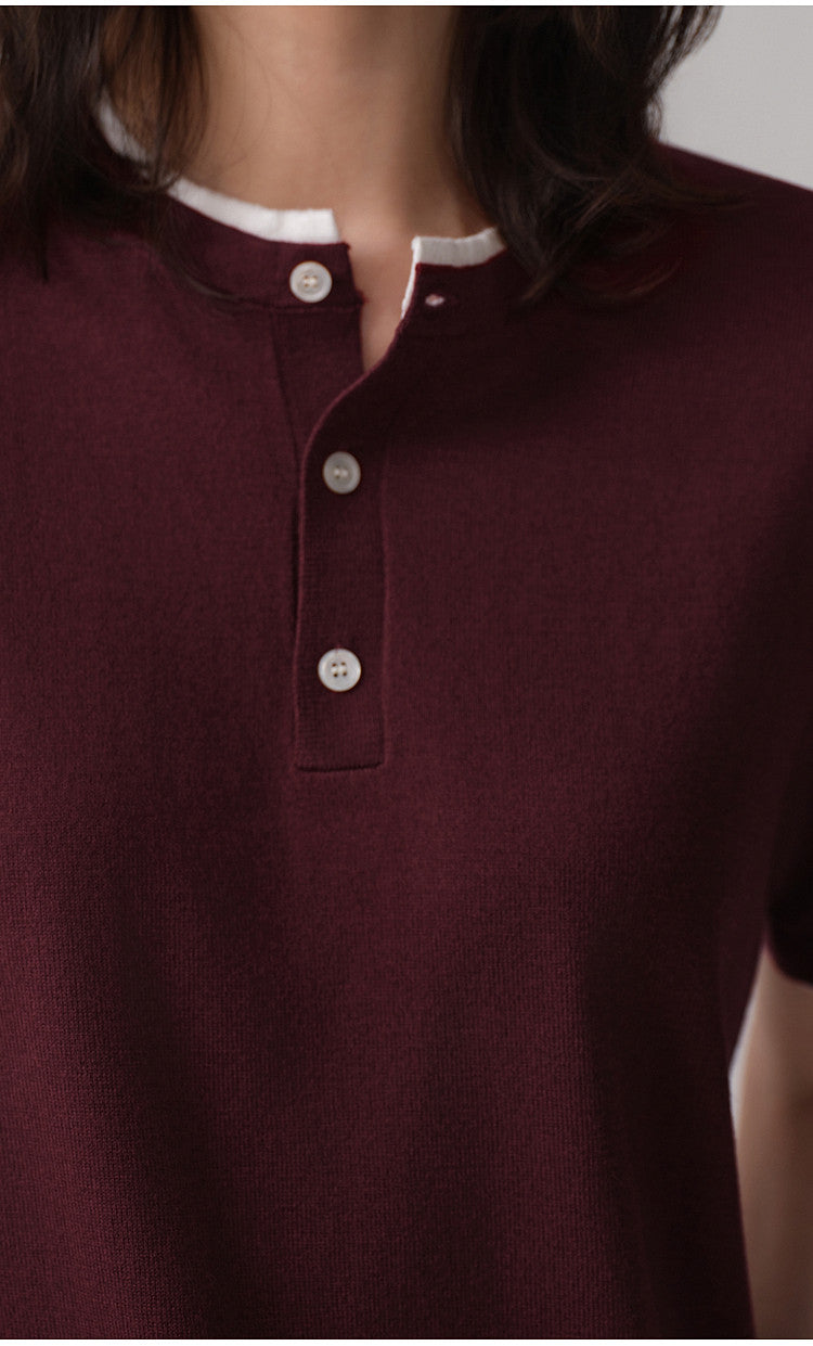 Faux Two-Piece Knit Shirt