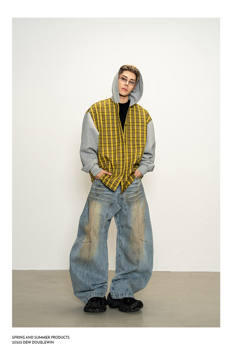 Checkered Patchwork Sweatshirt