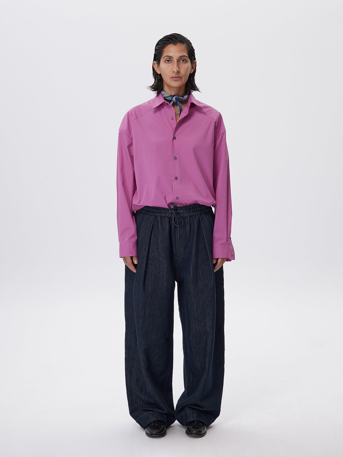 Paper Yarn Blend Denim Pants