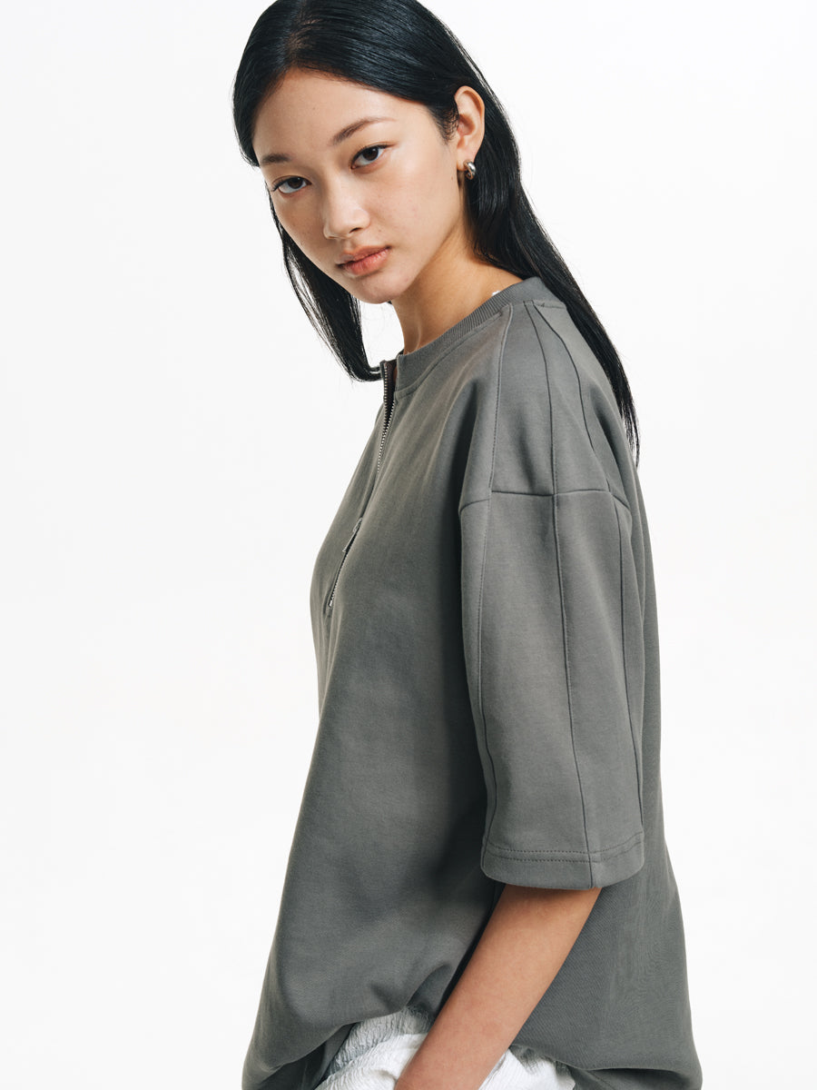 Air Layer Zipper T-Shirt