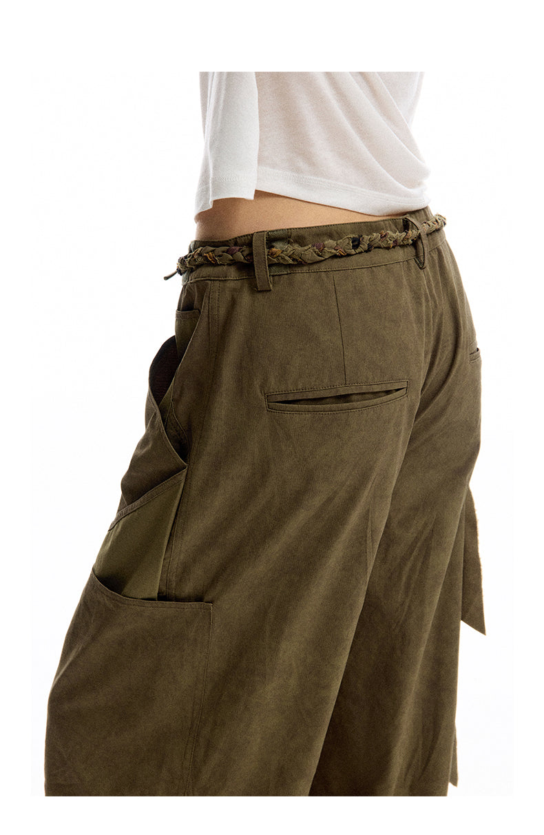 Wide leg scimitar casual pants