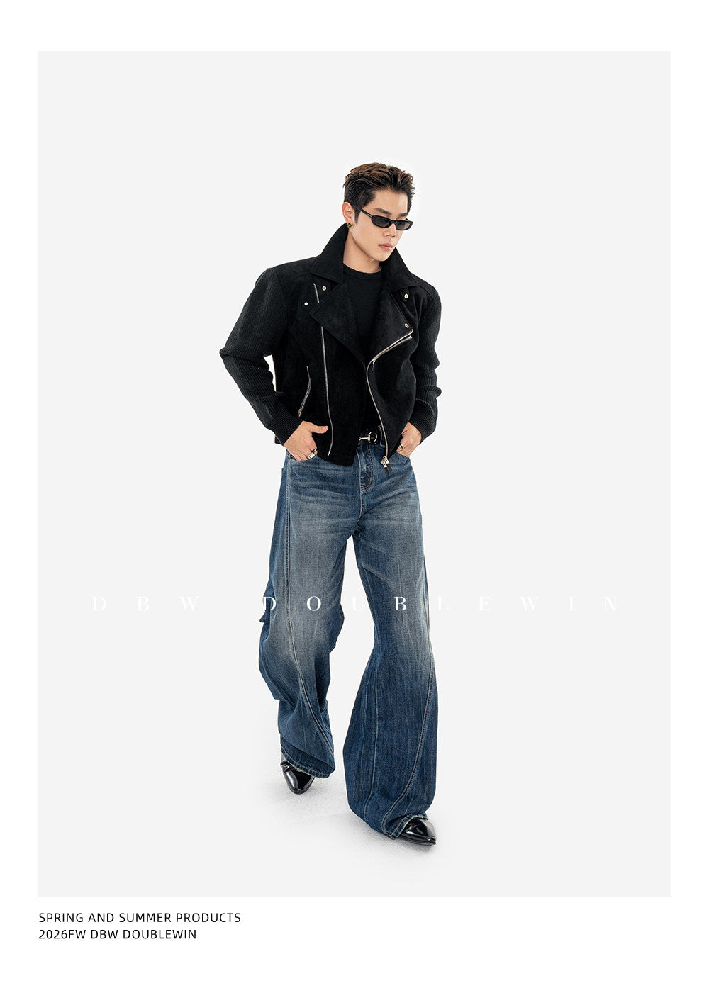 Rider Jacket with Diagonal Placket