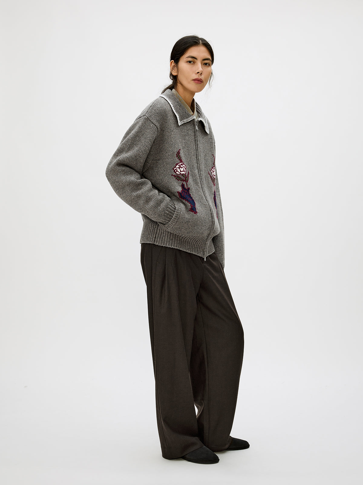 Unisex Wool Blend Cardigan