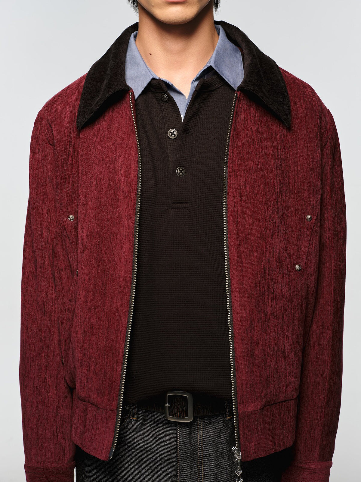 Short, Wide-Cut Velvet Jacket