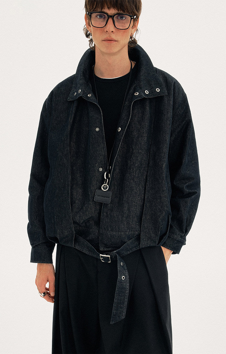 Retro Cut Harrington Denim Jacket