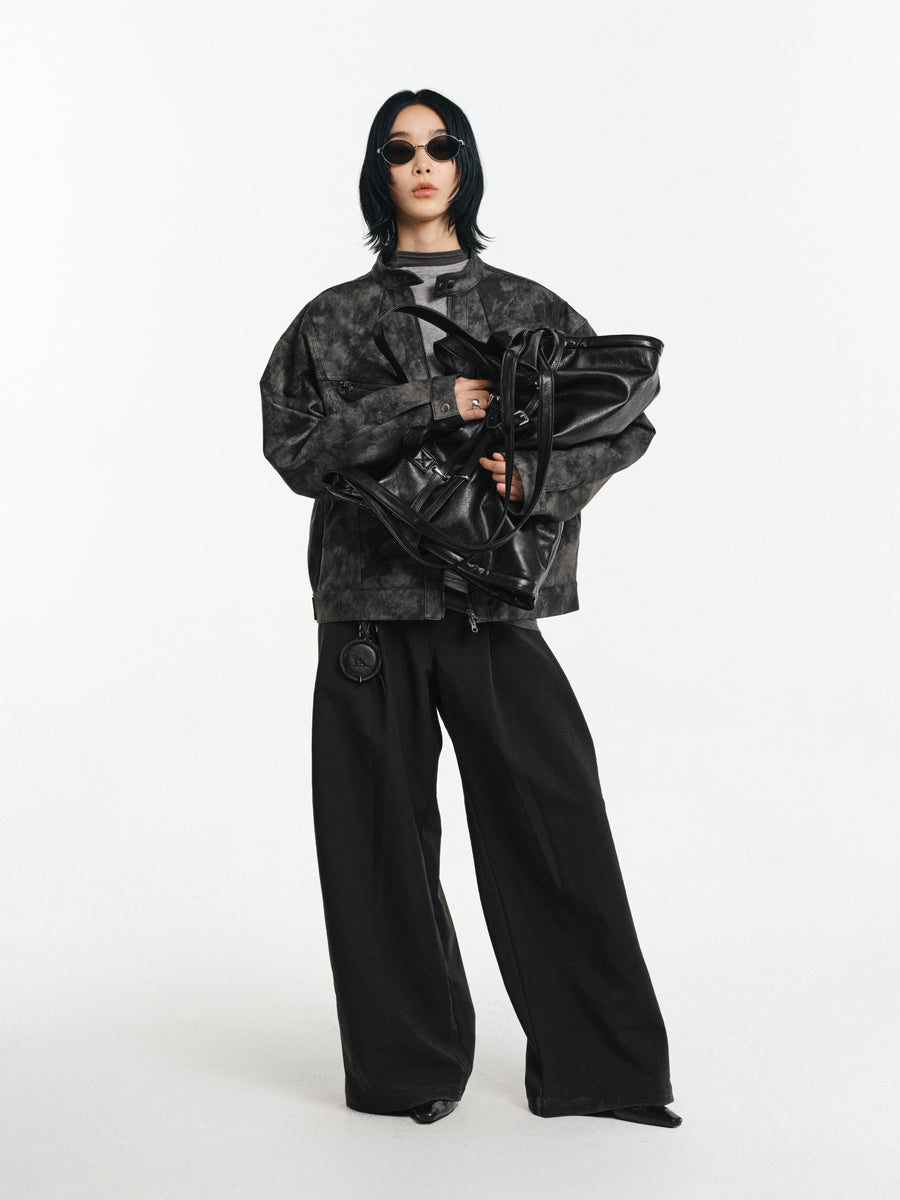 Wrinkle-resistant double-pleated casual pants