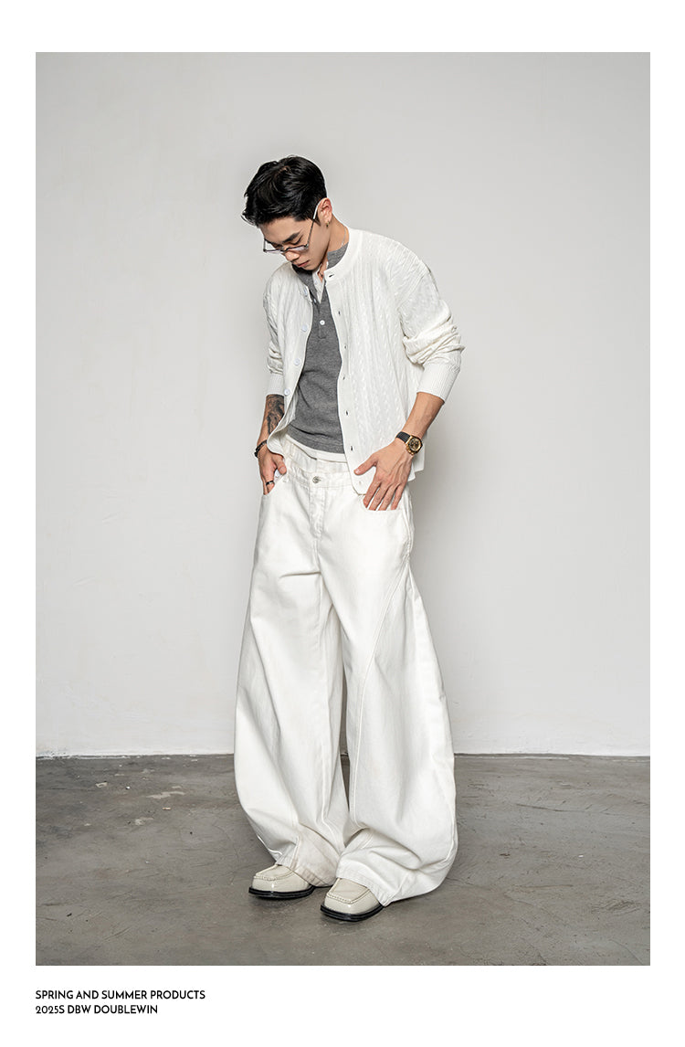 Stretch Cable-Knit Cardigan