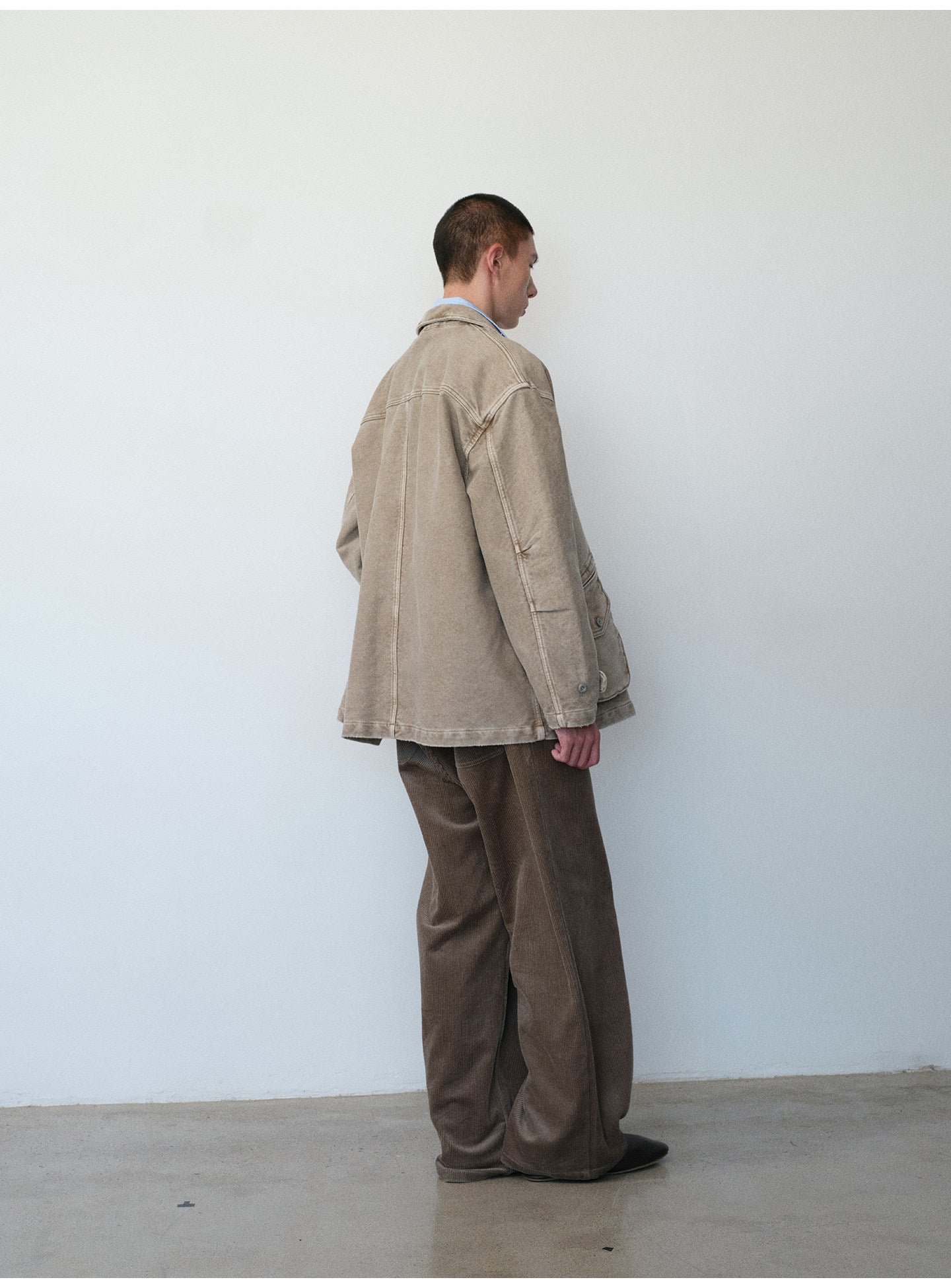 Two-Tone Wash Corduroy Casual Pants