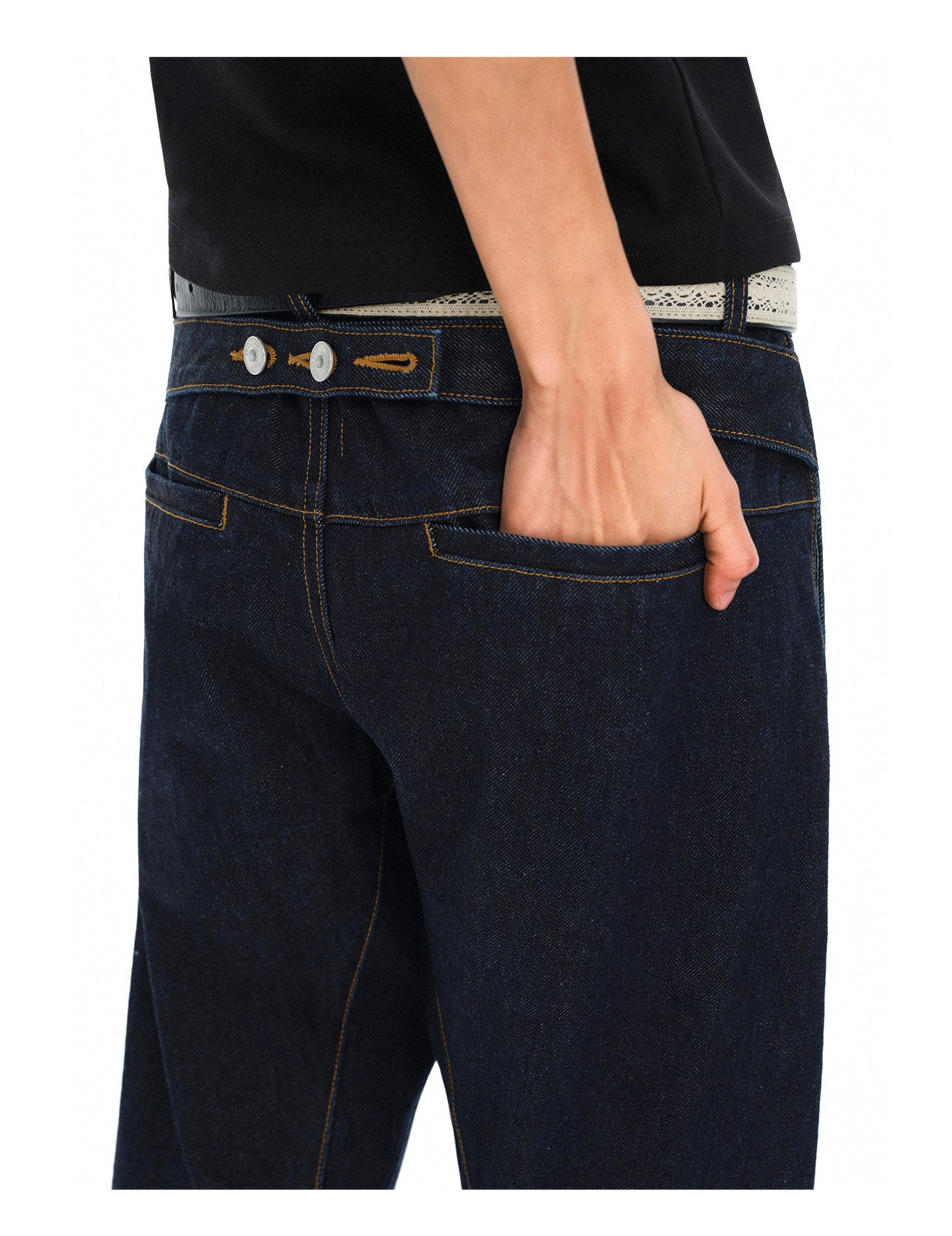 Casual Denim Pants with Five-Button Fly