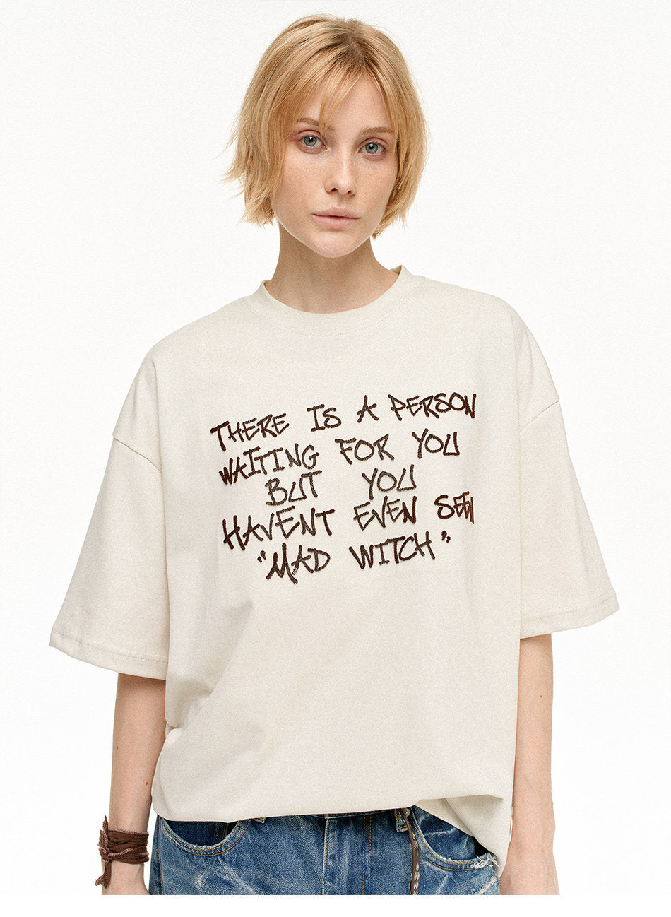 Unisex Casual Embroidered T-Shirt