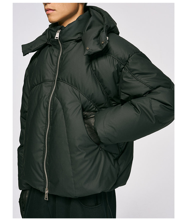 Hooded down jacket