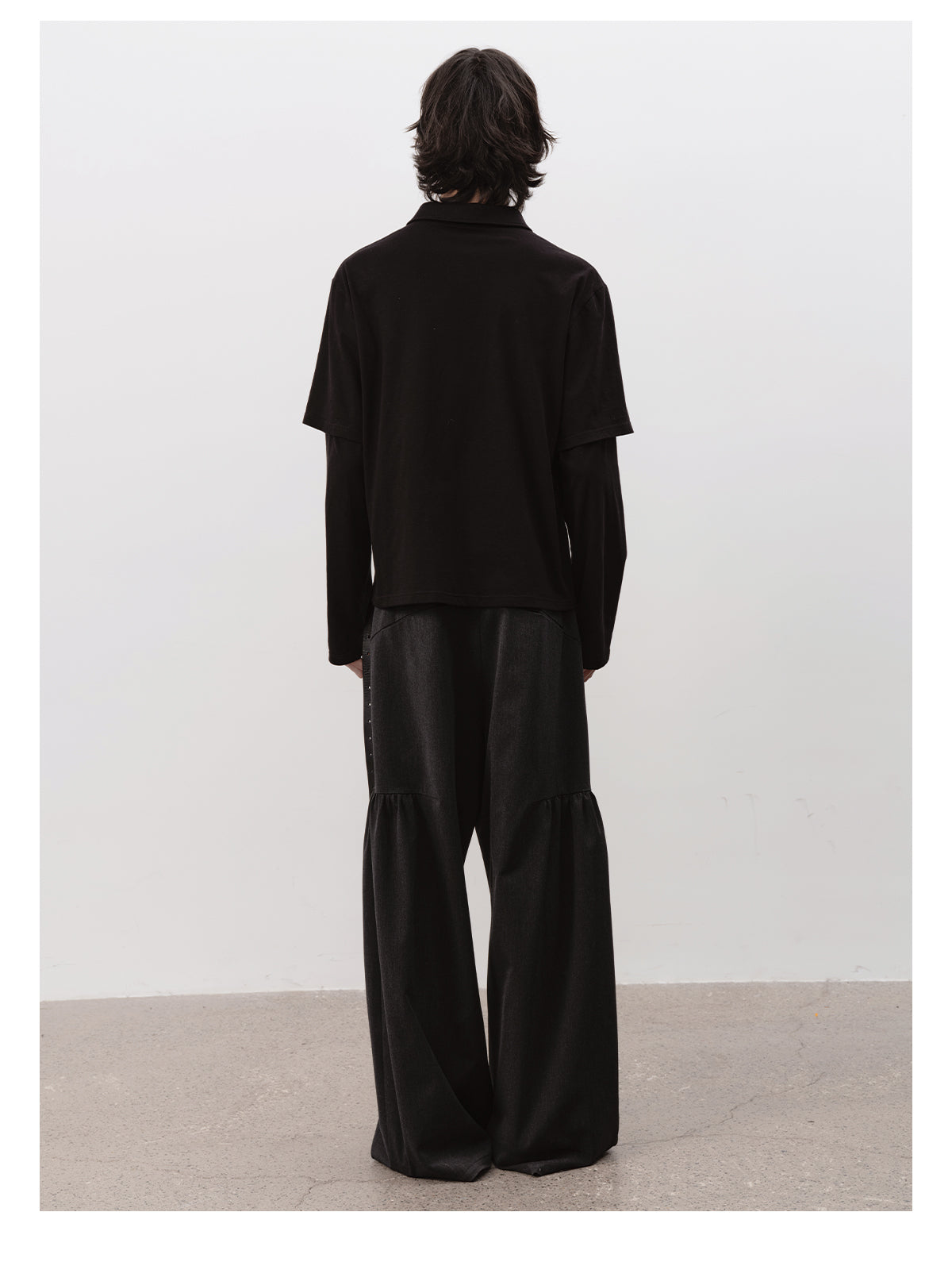 Fake Two-Piece Wide Polo Shirt