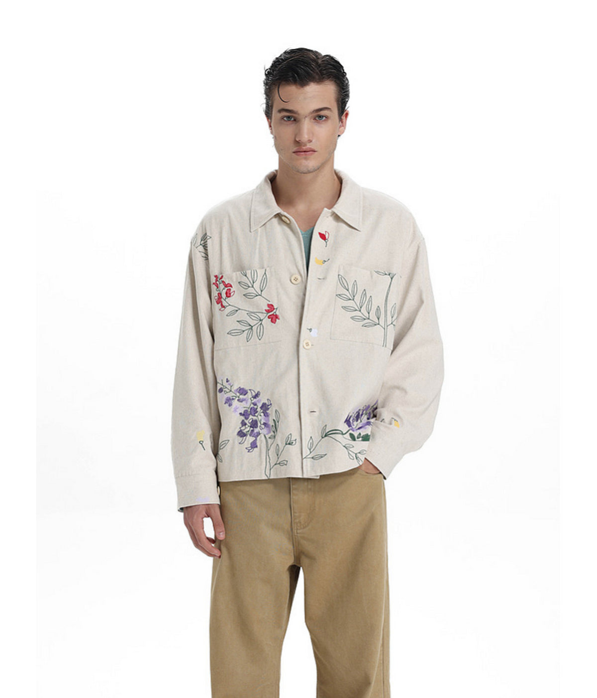 All-Over Embroidered Linen-Blend Jacket