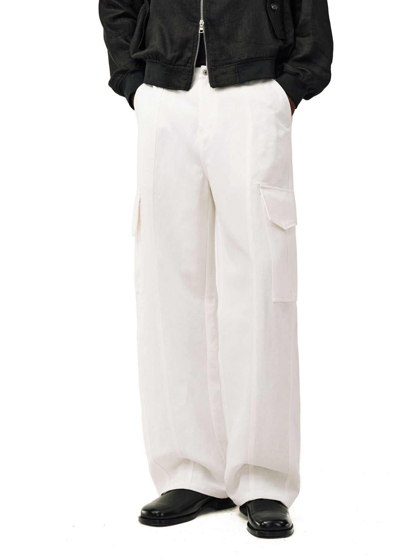 Curved-Leg Cargo Pants
