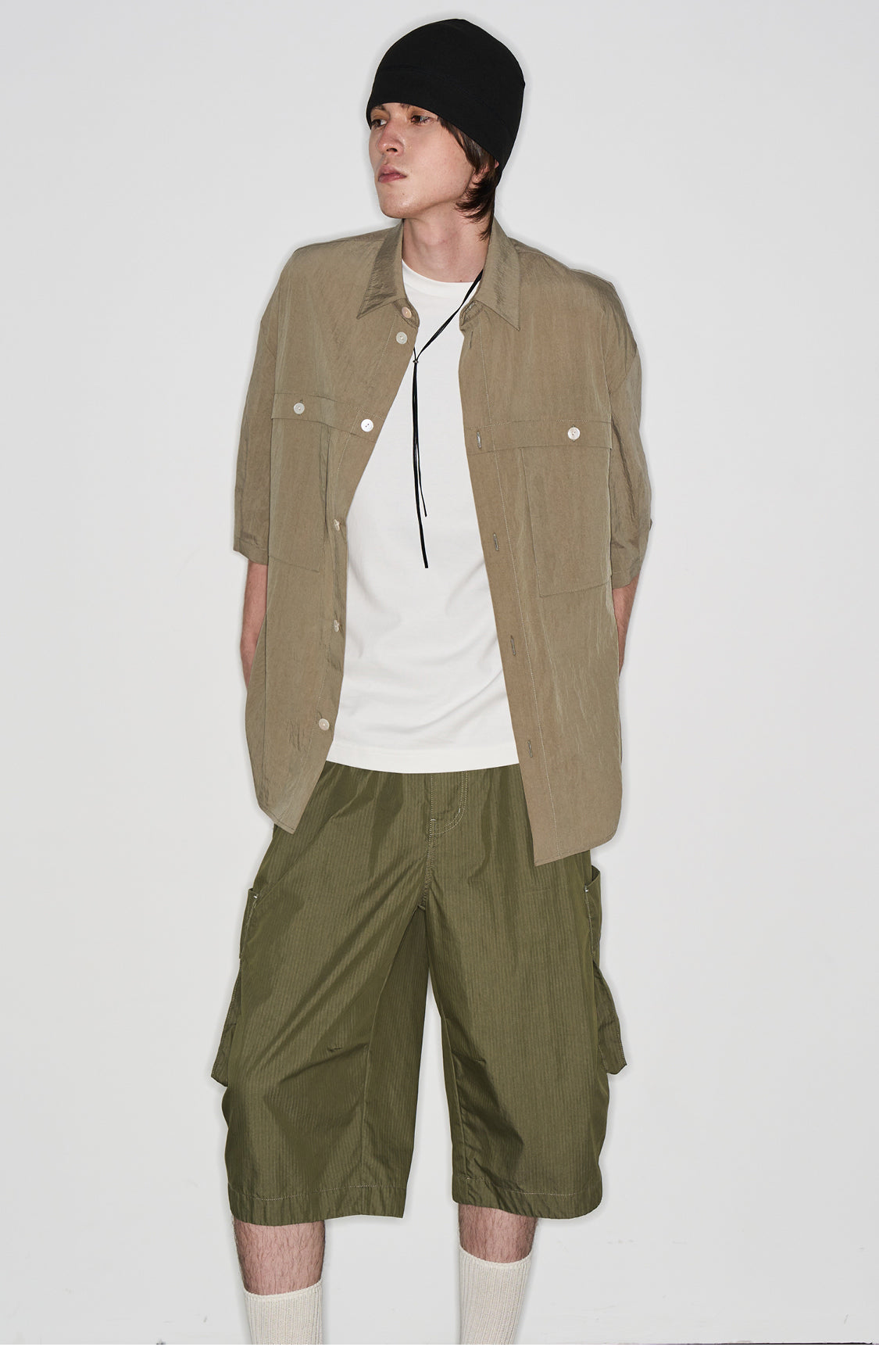 Herringbone Pattern Workwear Shorts