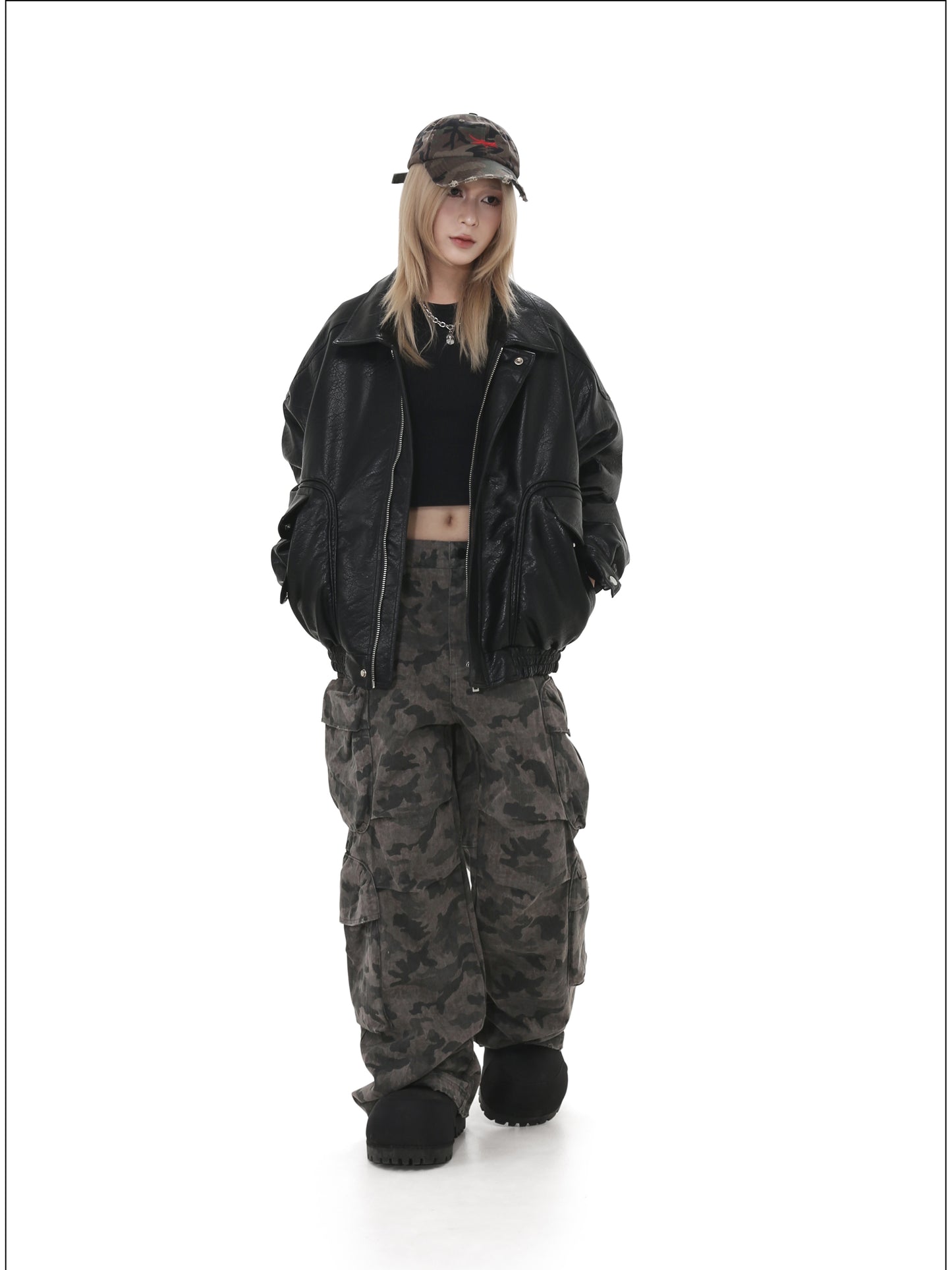 Retro wide-leg casual pants