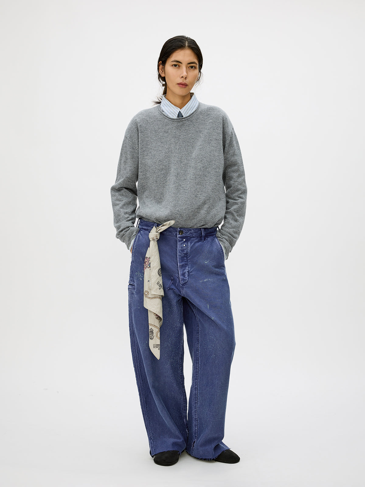 Heavy-Wash Finish Casual Pants
