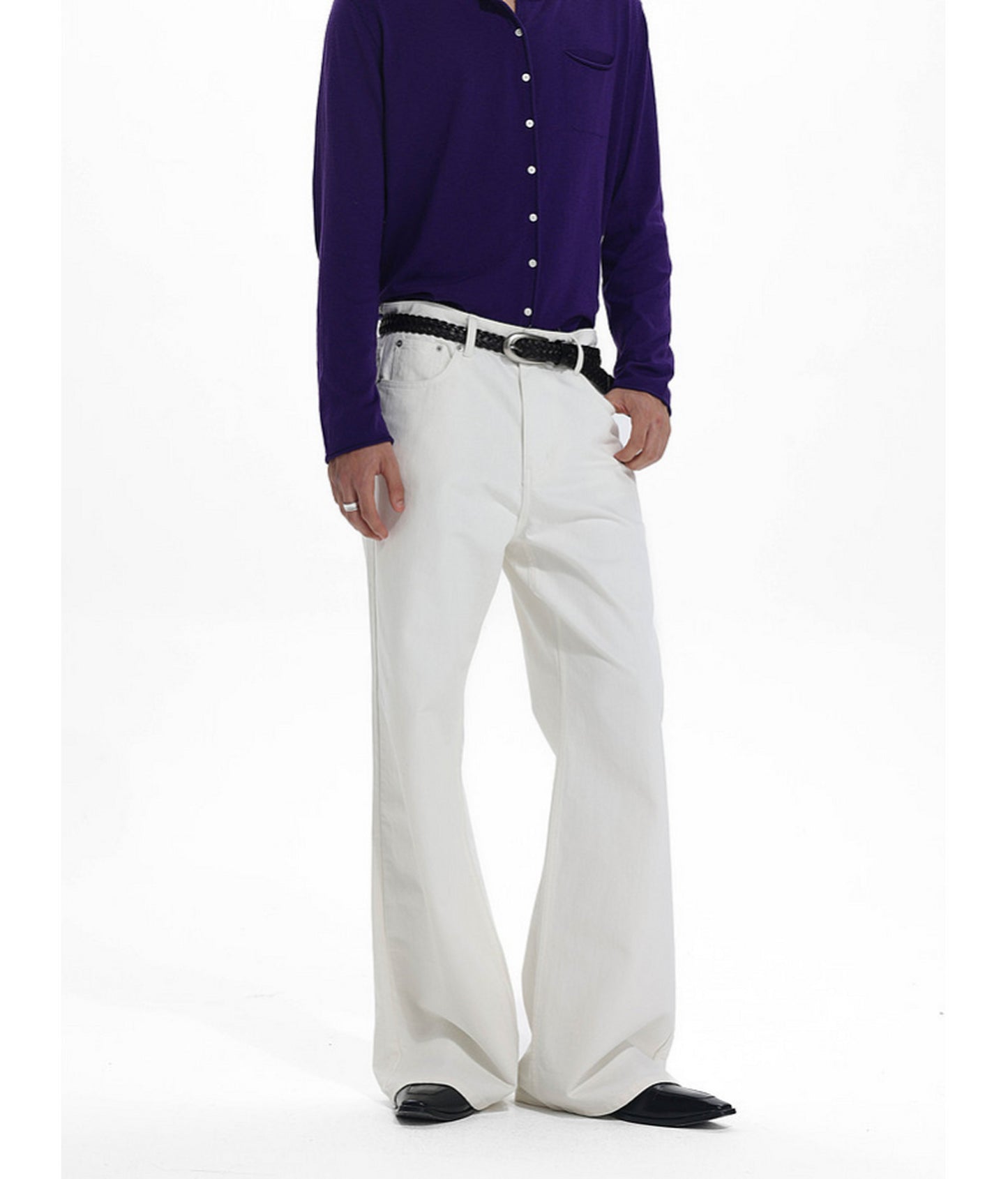 Low-Waist Straight-Leg Casual Pants
