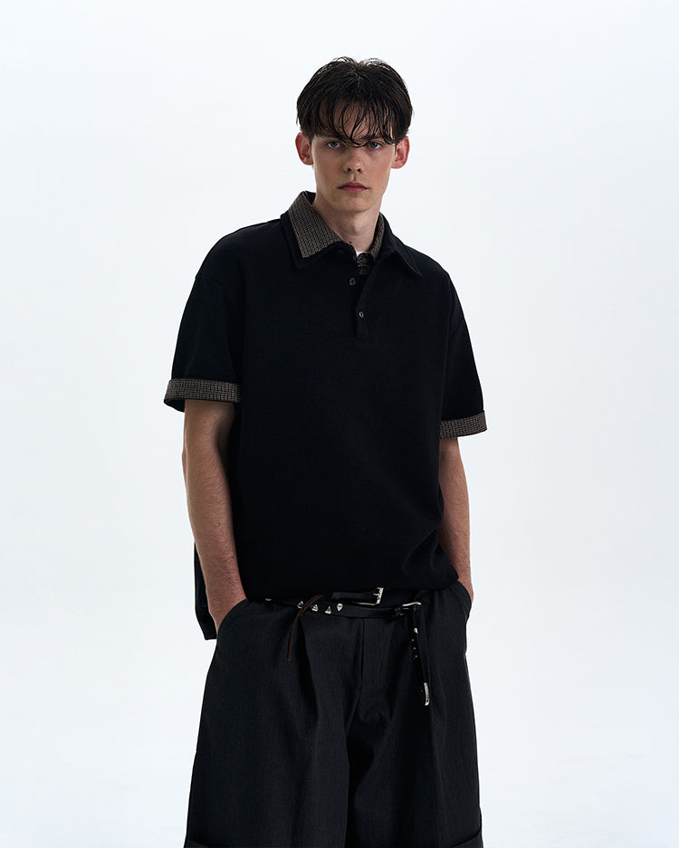 Stitched faux two-piece T-shirt