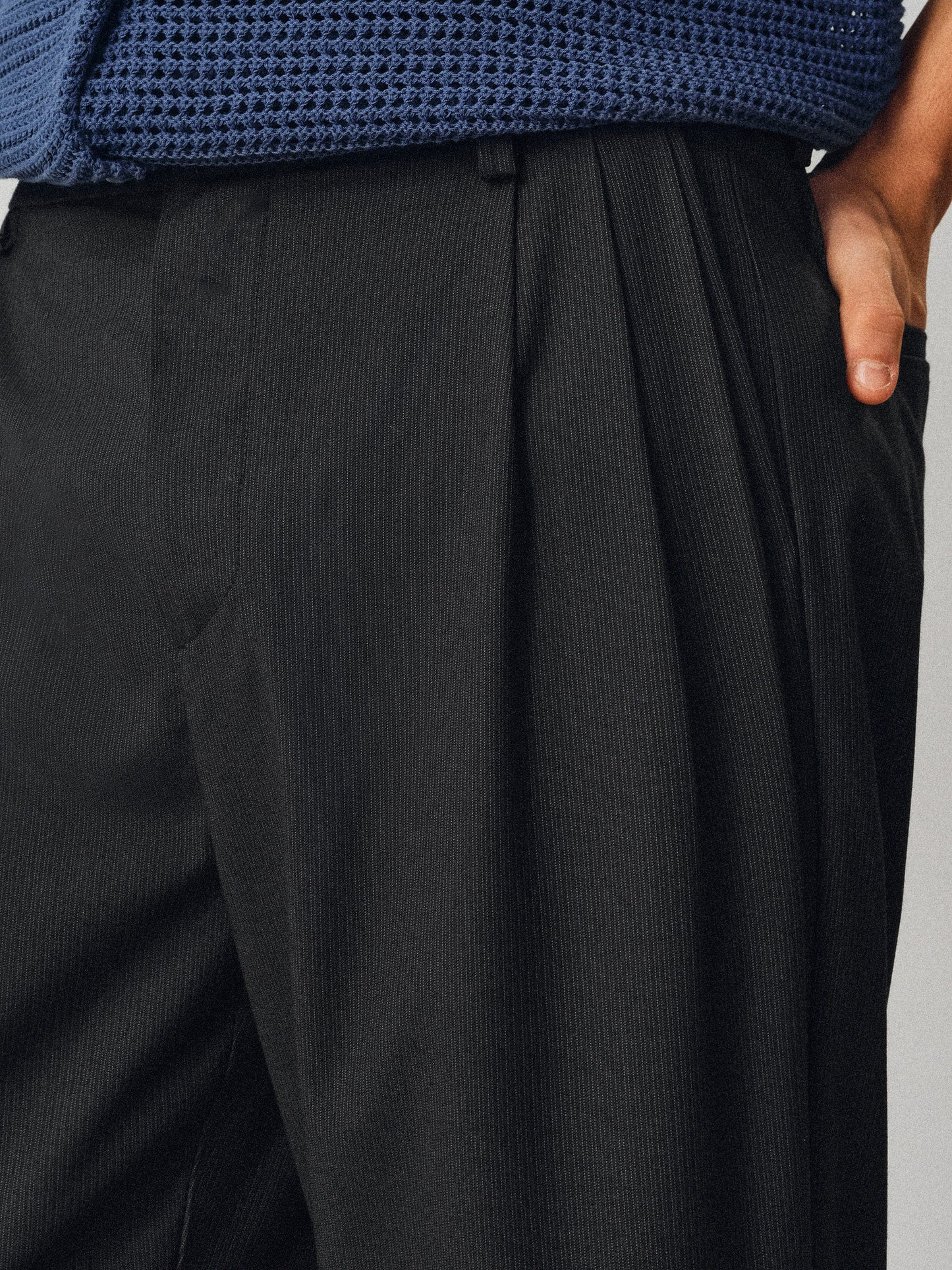 Casual Pants with a Triple-Fold Elastic Waistband