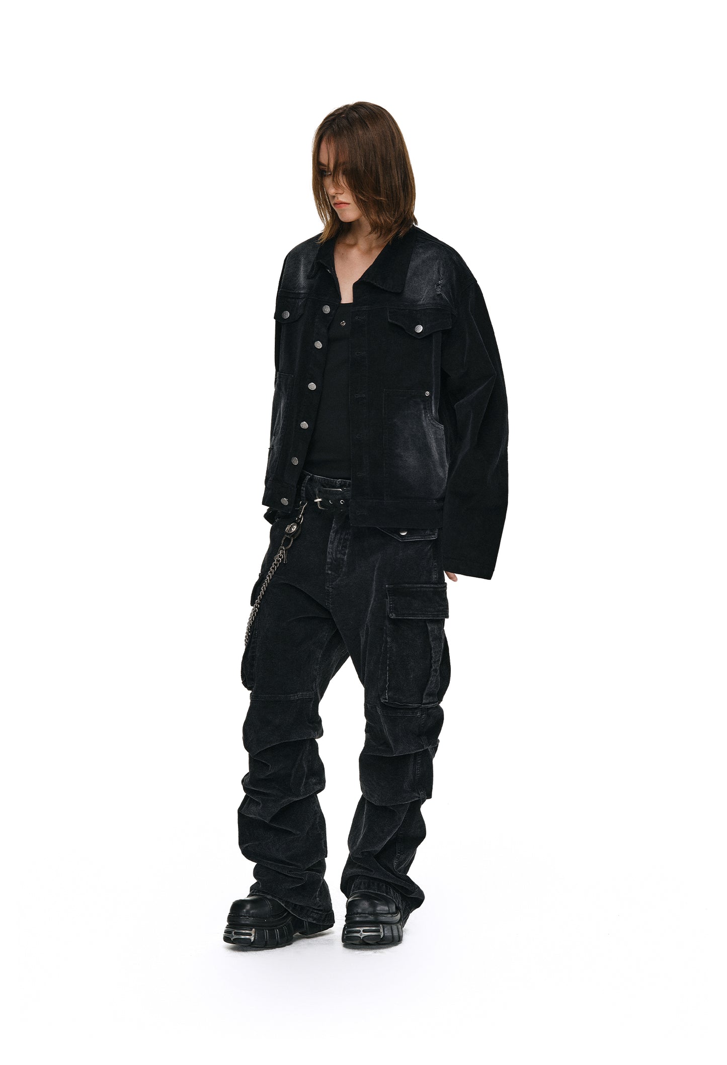 Heavy-Wash Casual Pants