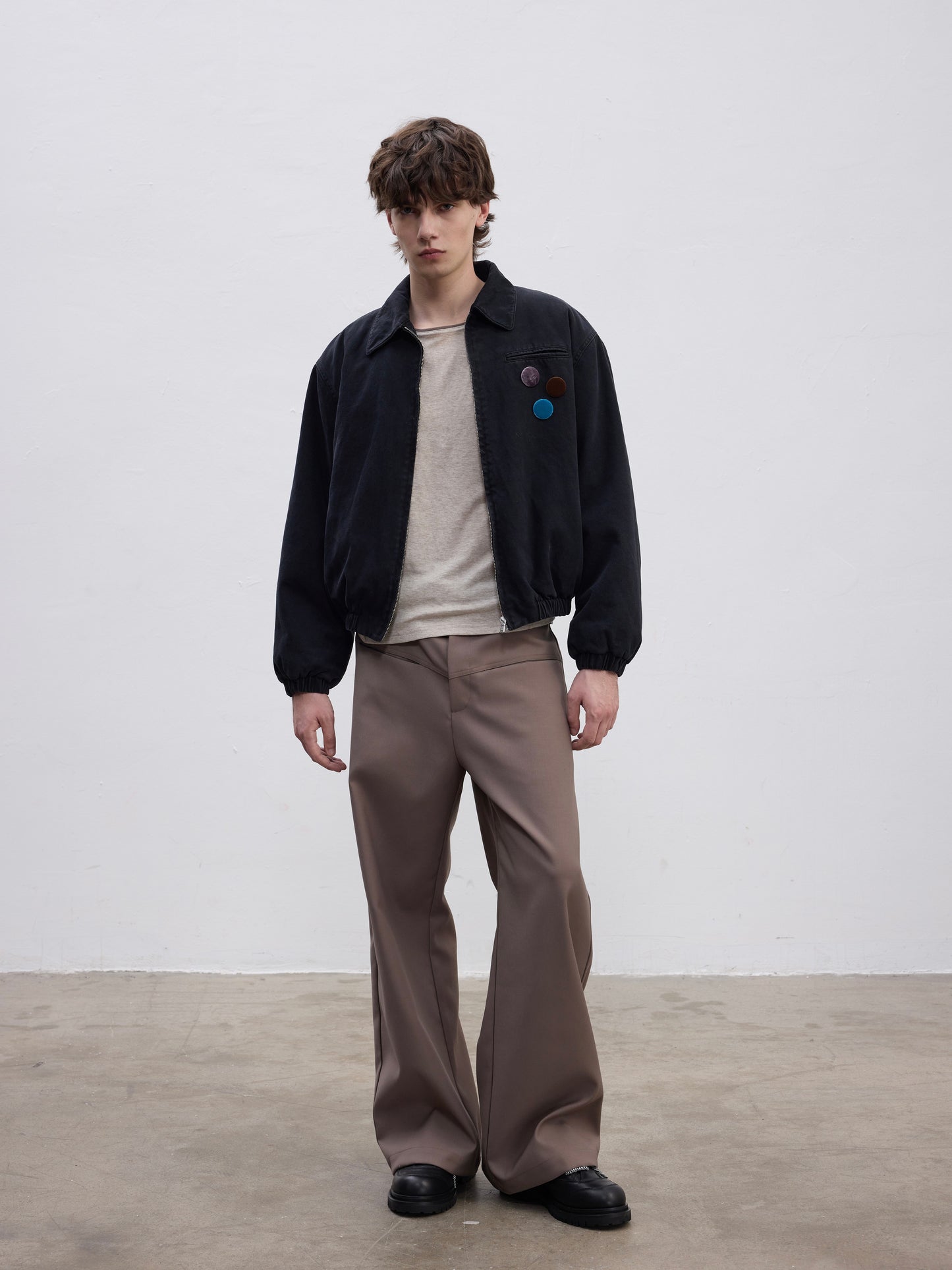 Faux Mink Fur Lined Short Jacket