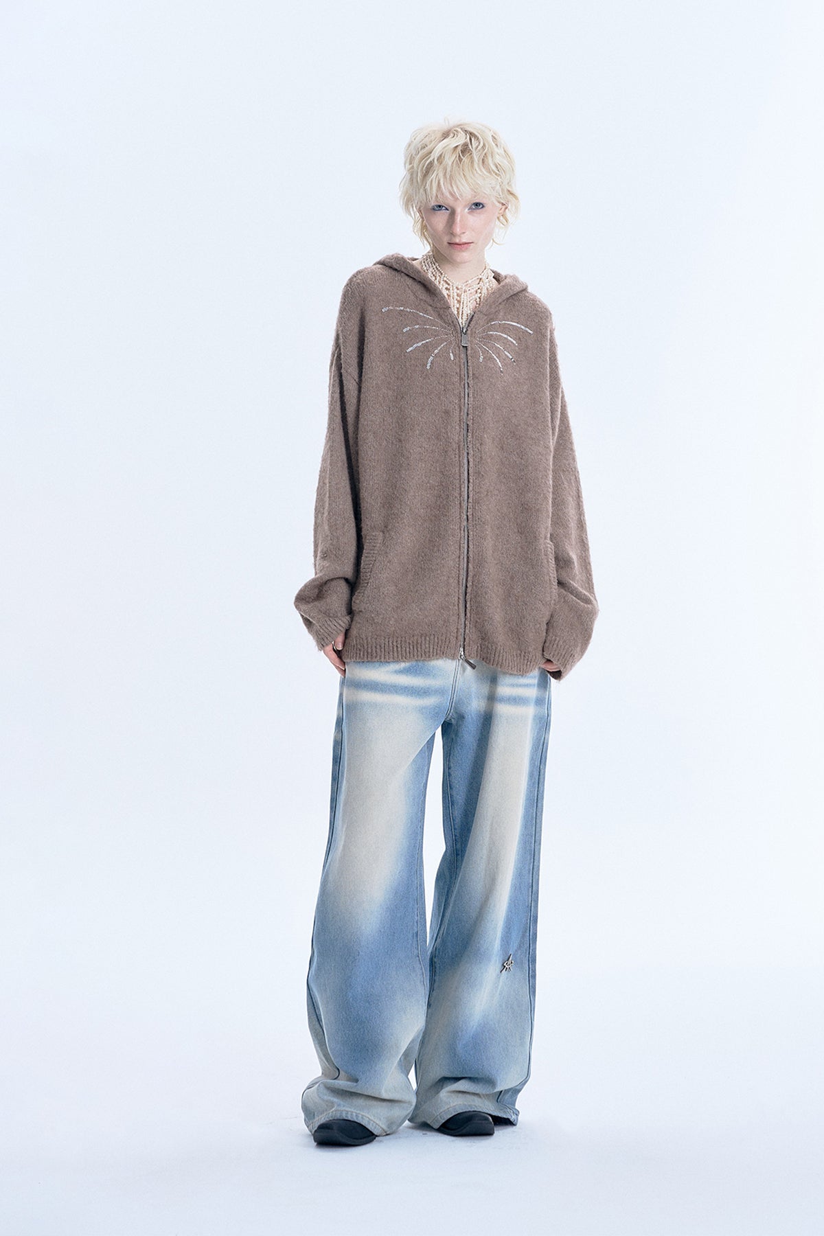 Sequined Hooded Knit