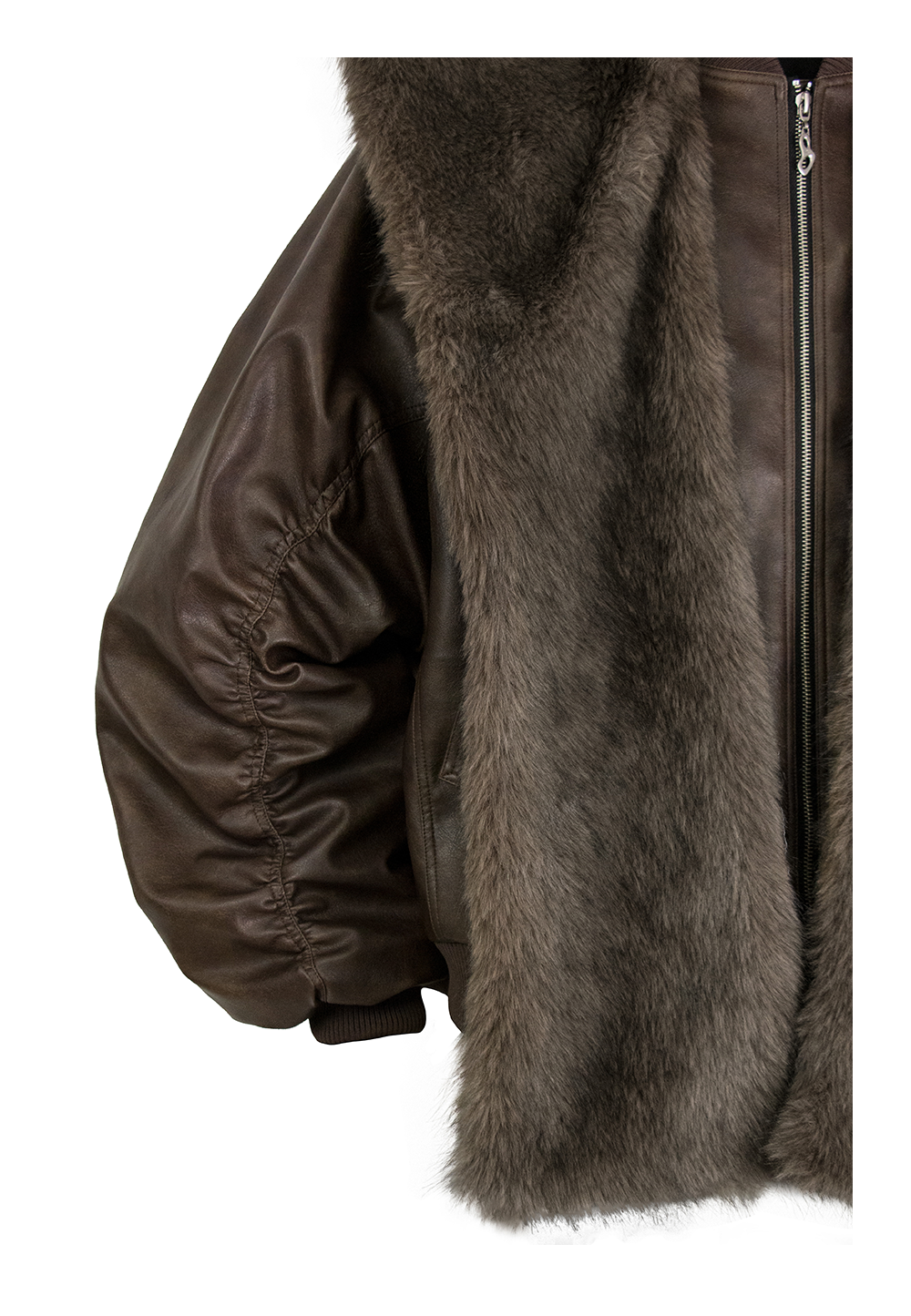 Detachable Scarf Bomber Jacket