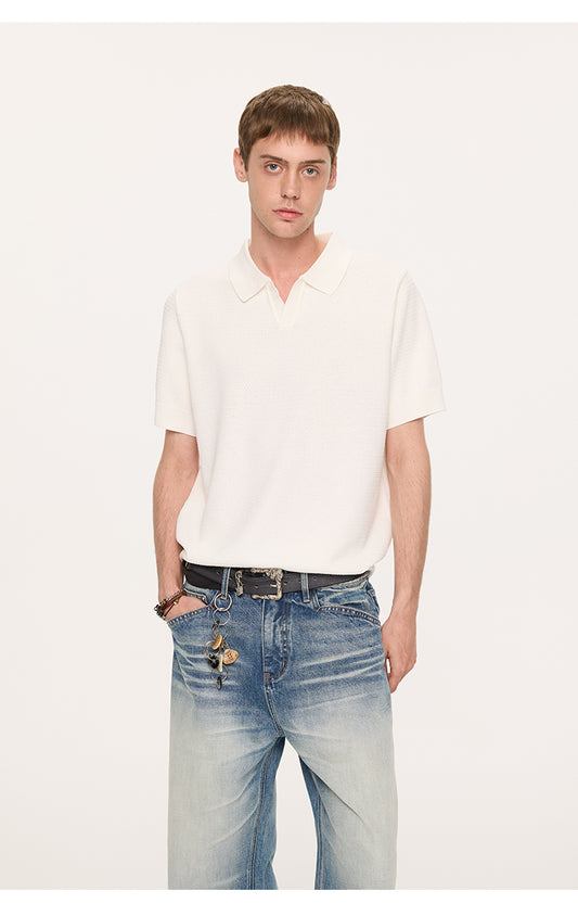 Lapel Knit Polo Shirt