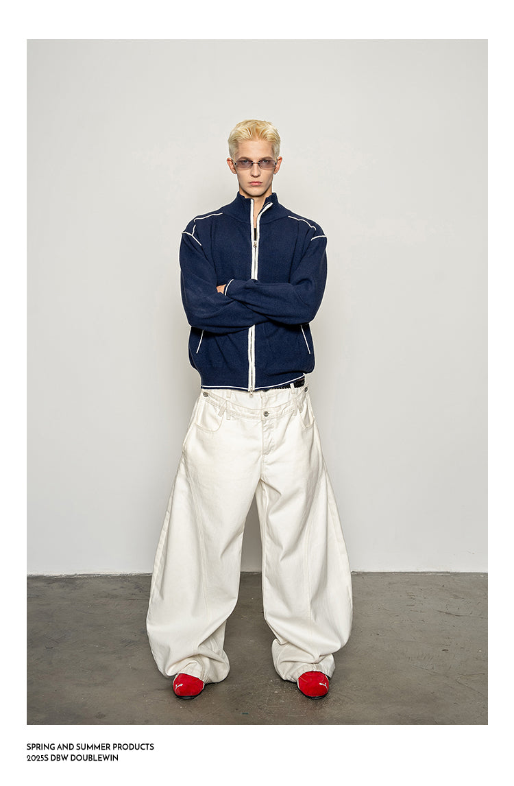 Split-Edge Knit Cardigan