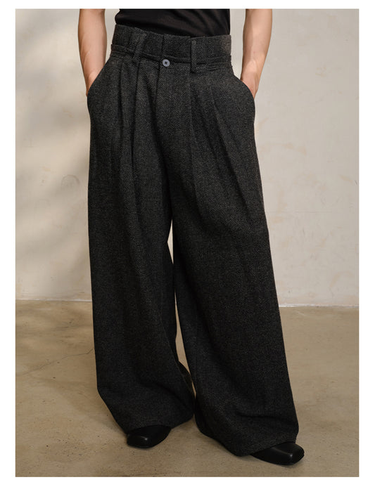 Pinch pleats casual pants