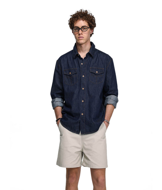 High-Quality Washed Denim Shirt