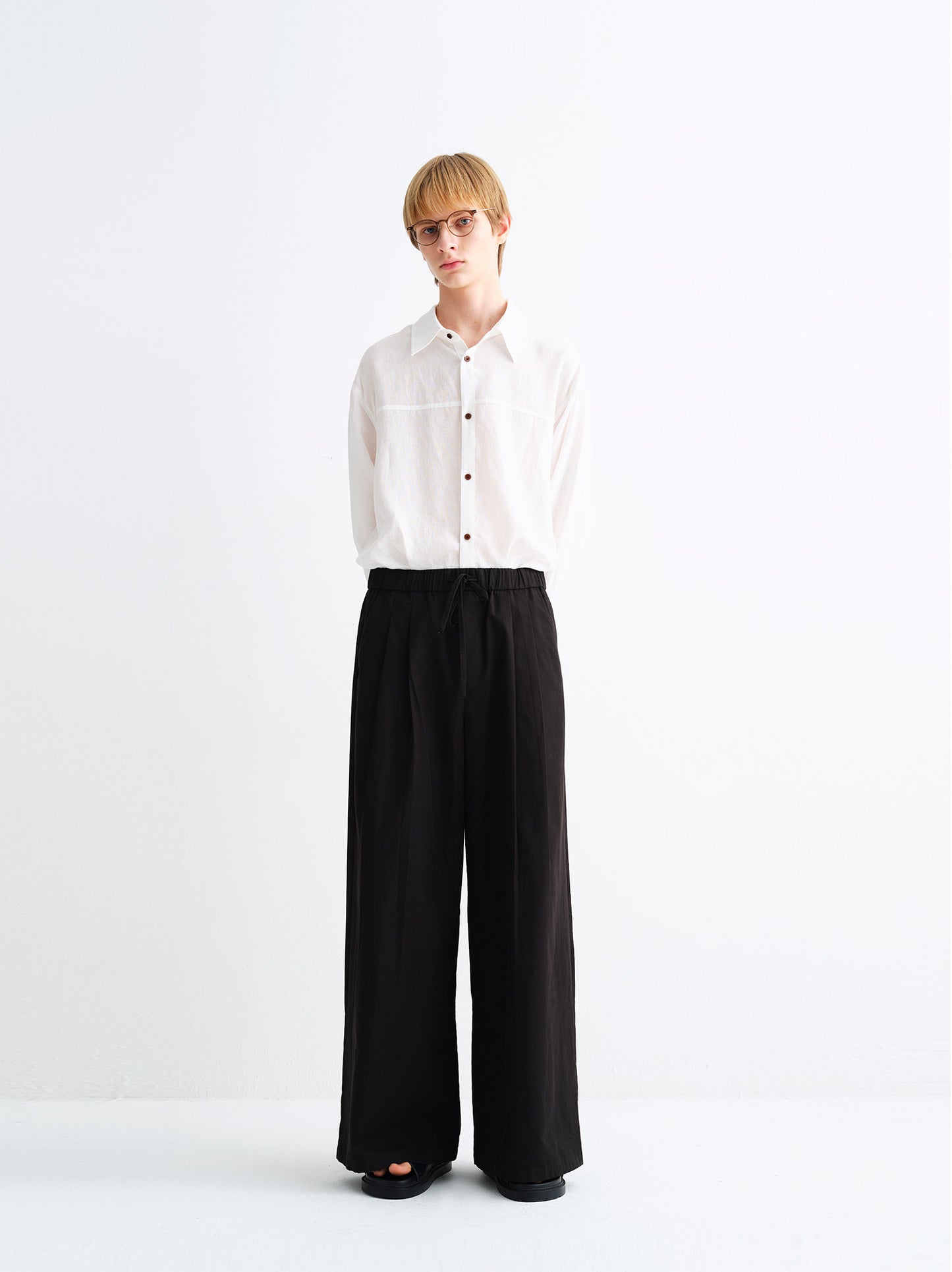Casual Pants with Elastic Waist and Wide Legs