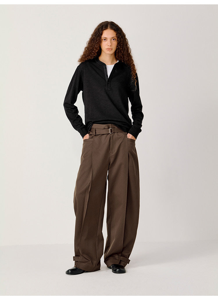 Loose-fit Casual Pants with Elastic Waistband