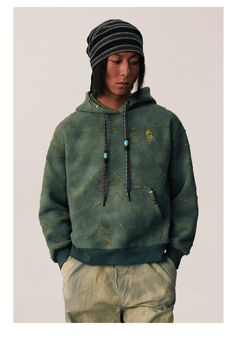 Crack Pattern Hooded Sweatshirt