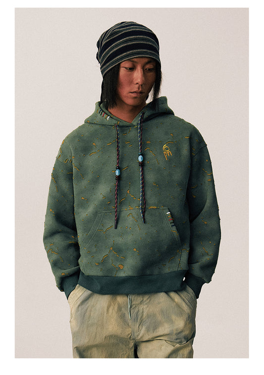 Crack Pattern Hooded Sweatshirt