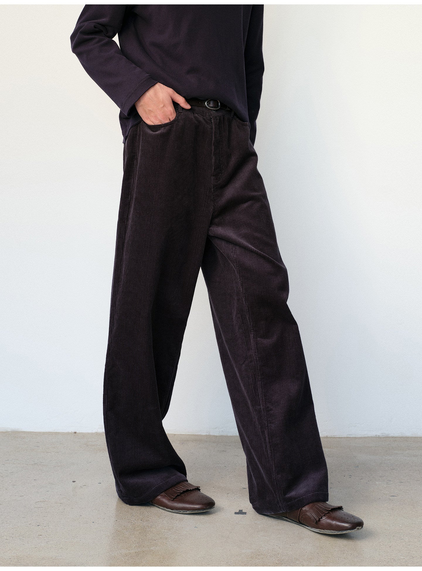 Two-Tone Wash Corduroy Casual Pants