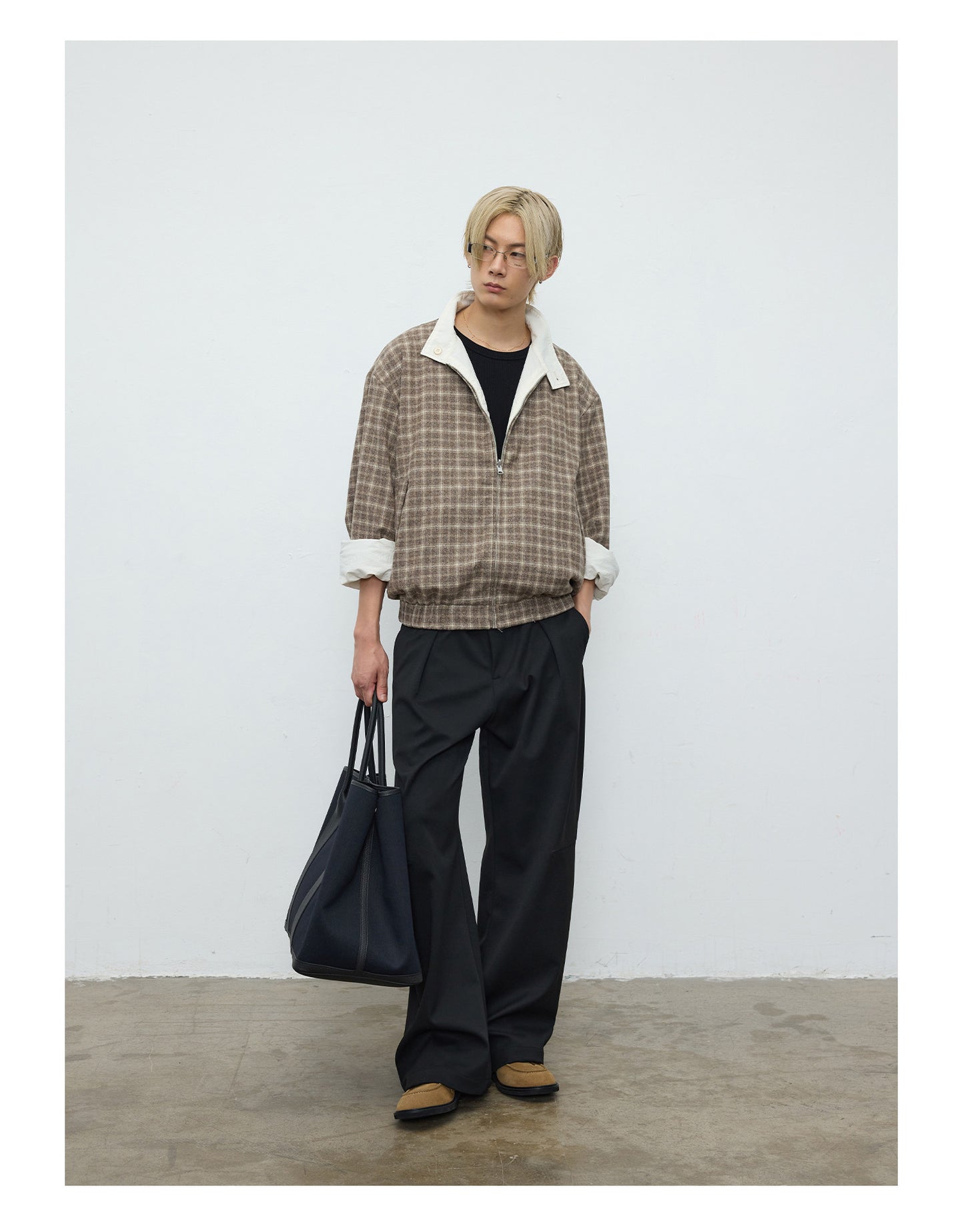 Reversible Check Pattern Pima Cotton Jacket