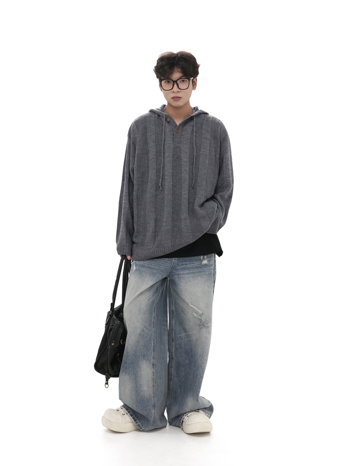 Loose Hooded Knit Sweater