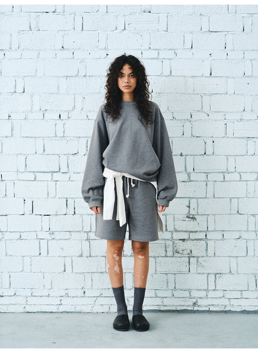 Elastic drawstring shorts