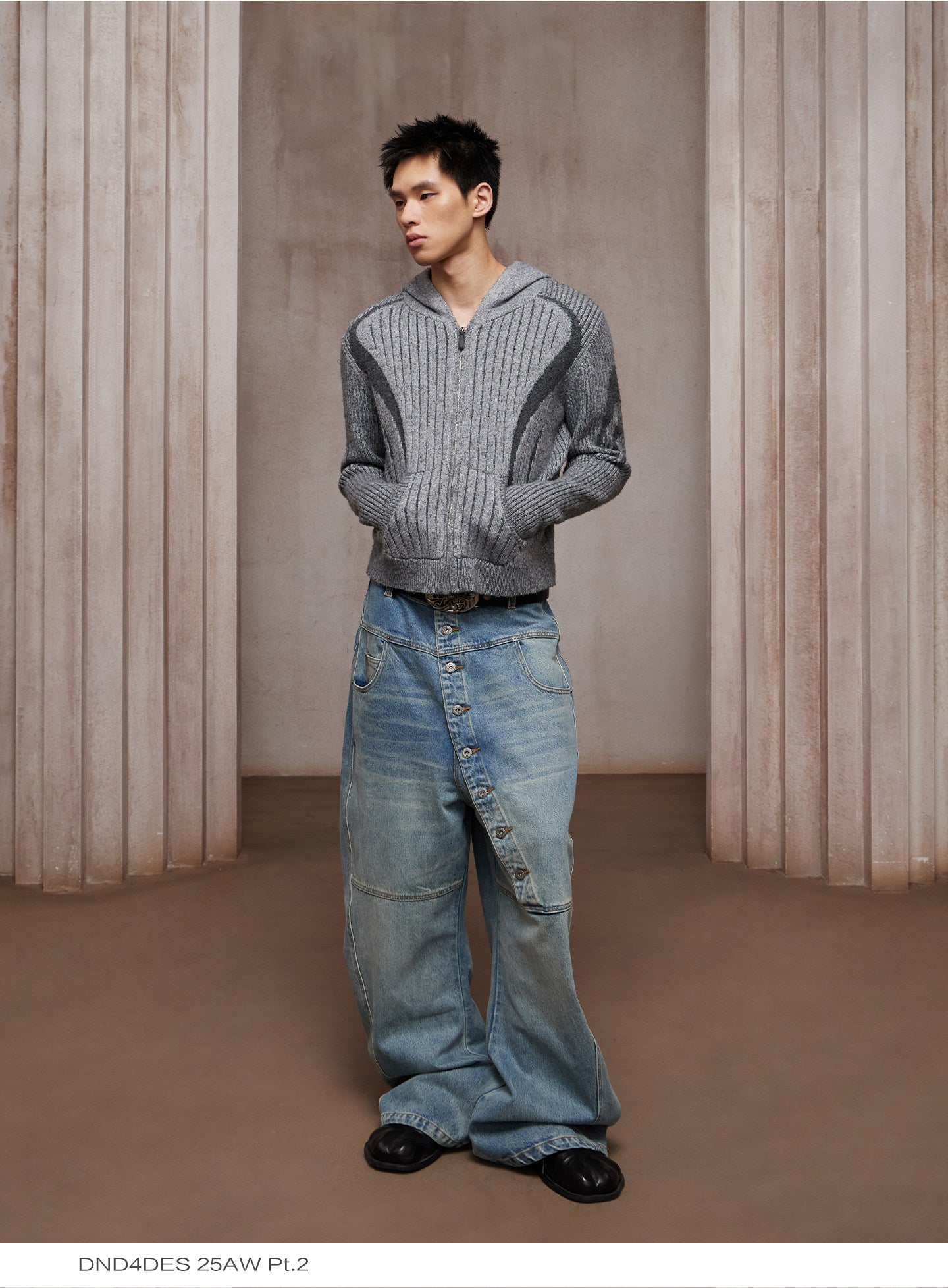 Wool-Blend Zip-Up Cardigan